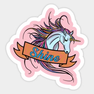 Unicorn Shine Colorful Sticker